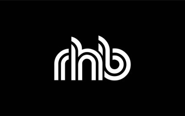 RHB Yaratıcı Eşsiz Modern Harf Logosu Tasarımı. Benzersiz bir harf dizaynına sahip stilize logo, soyut minimalist estetik ve modern cazibe sunar.