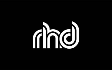 RHD Yaratıcı Eşsiz Modern Harf Logosu Tasarımı. Benzersiz bir harf dizaynına sahip stilize logo, soyut minimalist estetik ve modern cazibe sunar.