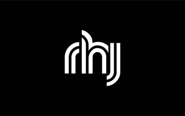 RHJ Yaratıcı Eşsiz Modern Harf Logosu Tasarımı. Benzersiz bir harf dizaynına sahip stilize logo, soyut minimalist estetik ve modern cazibe sunar.