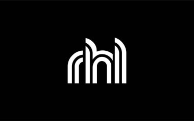 RHL Yaratıcı Eşsiz Modern Harf Logosu Tasarımı. Benzersiz bir harf dizaynına sahip stilize logo, soyut minimalist estetik ve modern cazibe sunar.