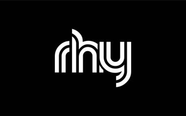 RHY Yaratıcı Eşsiz Modern Harf Logosu Tasarımı. Benzersiz bir harf dizaynına sahip stilize logo, soyut minimalist estetik ve modern cazibe sunar.
