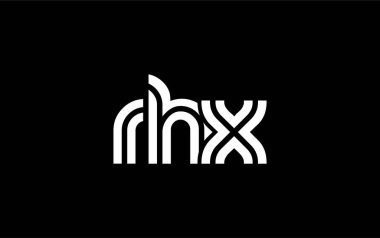 RHX Yaratıcı Eşsiz Modern Harf Logosu Tasarımı. Benzersiz bir harf dizaynına sahip stilize logo, soyut minimalist estetik ve modern cazibe sunar.