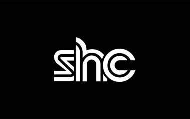 SHC Yaratıcı Eşsiz Modern Harf Logosu Tasarımı. Benzersiz bir harf dizaynına sahip stilize logo, soyut minimalist estetik ve modern cazibe sunar.