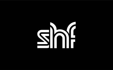 SHF Yaratıcı Eşsiz Modern Harf Logosu Tasarımı. Benzersiz bir harf dizaynına sahip stilize logo, soyut minimalist estetik ve modern cazibe sunar.