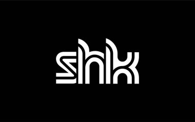 SHK Yaratıcı Eşsiz Modern Harf Logosu Tasarımı. Benzersiz bir harf dizaynına sahip stilize logo, soyut minimalist estetik ve modern cazibe sunar.