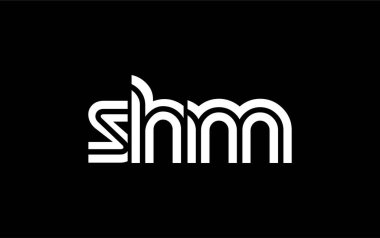 SHM Yaratıcı Eşsiz Modern Harf Logosu Tasarımı. Benzersiz bir harf dizaynına sahip stilize logo, soyut minimalist estetik ve modern cazibe sunar.