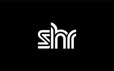 SHR Yaratıcı Eşsiz Modern Harf Logosu Tasarımı. Benzersiz bir harf dizaynına sahip stilize logo, soyut minimalist estetik ve modern cazibe sunar.