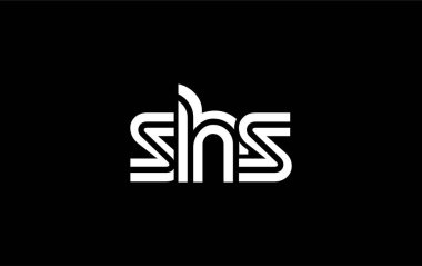 SHS Yaratıcı Eşsiz Modern Harf Logosu Tasarımı. Benzersiz bir harf dizaynına sahip stilize logo, soyut minimalist estetik ve modern cazibe sunar.