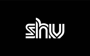 SHV Yaratıcı Eşsiz Modern Harf Logosu Tasarımı. Benzersiz bir harf dizaynına sahip stilize logo, soyut minimalist estetik ve modern cazibe sunar.