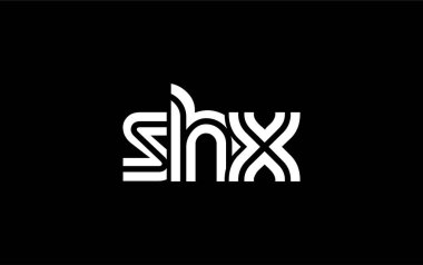 SHX Yaratıcı Eşsiz Modern Harf Logosu Tasarımı. Benzersiz bir harf dizaynına sahip stilize logo, soyut minimalist estetik ve modern cazibe sunar.