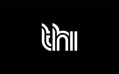 THI Yaratıcı Eşsiz Modern Harf Logosu Tasarımı. Benzersiz bir harf dizaynına sahip stilize logo, soyut minimalist estetik ve modern cazibe sunar.