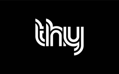 THY Yaratıcı Eşsiz Modern Harf Logosu Tasarımı. Benzersiz bir harf dizaynına sahip stilize logo, soyut minimalist estetik ve modern cazibe sunar.