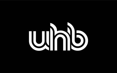 UHB Yaratıcı Eşsiz Modern Harf Logosu Tasarımı. Benzersiz bir harf dizaynına sahip stilize logo, soyut minimalist estetik ve modern cazibe sunar.