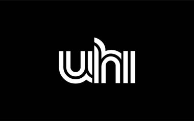 UHI Yaratıcı Eşsiz Modern Harf Logosu Tasarımı. Benzersiz bir harf dizaynına sahip stilize logo, soyut minimalist estetik ve modern cazibe sunar.
