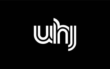 UHJ Yaratıcı Eşsiz Modern Harf Logosu Tasarımı. Benzersiz bir harf dizaynına sahip stilize logo, soyut minimalist estetik ve modern cazibe sunar.