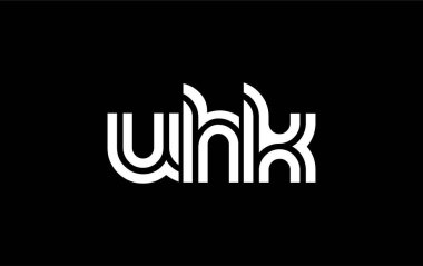 UHK Yaratıcı Eşsiz Modern Harf Logosu Tasarımı. Benzersiz bir harf dizaynına sahip stilize logo, soyut minimalist estetik ve modern cazibe sunar.