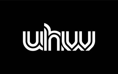 UHW Yaratıcı Eşsiz Modern Harf Logosu Tasarımı. Benzersiz bir harf dizaynına sahip stilize logo, soyut minimalist estetik ve modern cazibe sunar.