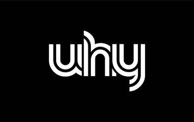 UHY Yaratıcı Eşsiz Modern Harf Logosu Tasarımı. Benzersiz bir harf dizaynına sahip stilize logo, soyut minimalist estetik ve modern cazibe sunar.