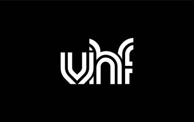 VHF Yaratıcı Eşsiz Modern Harf Logosu Tasarımı. Benzersiz bir harf dizaynına sahip stilize logo, soyut minimalist estetik ve modern cazibe sunar.