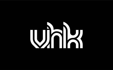 VHK Yaratıcı Eşsiz Modern Harf Logosu Tasarımı. Benzersiz bir harf dizaynına sahip stilize logo, soyut minimalist estetik ve modern cazibe sunar.