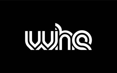 WHE Yaratıcı Eşsiz Modern Harf Logosu Tasarımı. Benzersiz bir harf dizaynına sahip stilize logo, soyut minimalist estetik ve modern cazibe sunar.