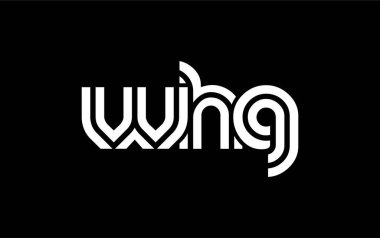 WHG Yaratıcı Eşsiz Modern Harf Logosu Tasarımı. Benzersiz bir harf dizaynına sahip stilize logo, soyut minimalist estetik ve modern cazibe sunar.