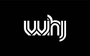 WHJ Yaratıcı Eşsiz Modern Harf Logosu Tasarımı. Benzersiz bir harf dizaynına sahip stilize logo, soyut minimalist estetik ve modern cazibe sunar.