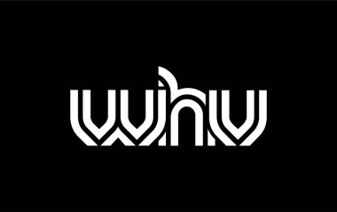 WHV Yaratıcı Eşsiz Modern Harf Logosu Tasarımı. Benzersiz bir harf dizaynına sahip stilize logo, soyut minimalist estetik ve modern cazibe sunar.