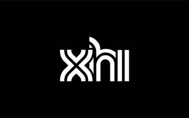 XHI Yaratıcı Eşsiz Modern Harf Logosu Tasarımı. Benzersiz bir harf dizaynına sahip stilize logo, soyut minimalist estetik ve modern cazibe sunar.