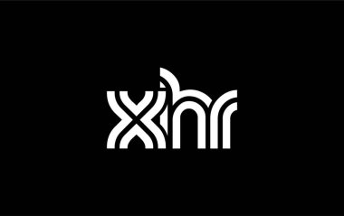 XHR Yaratıcı Eşsiz Modern Harf Logosu Tasarımı. Benzersiz bir harf dizaynına sahip stilize logo, soyut minimalist estetik ve modern cazibe sunar.