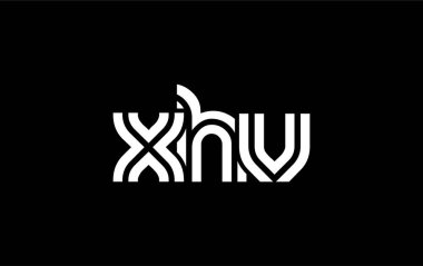 XHV Yaratıcı Eşsiz Modern Harf Logosu Tasarımı. Benzersiz bir harf dizaynına sahip stilize logo, soyut minimalist estetik ve modern cazibe sunar.