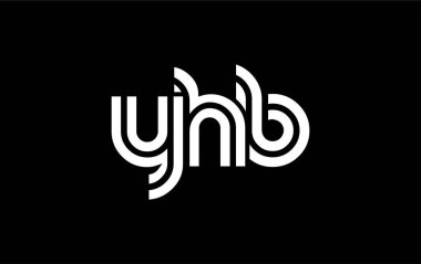 YHB Yaratıcı Eşsiz Modern Harf Logosu Tasarımı. Benzersiz bir harf dizaynına sahip stilize logo, soyut minimalist estetik ve modern cazibe sunar.