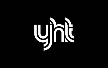 YHT Yaratıcı Eşsiz Modern Harf Logosu Tasarımı. Benzersiz bir harf dizaynına sahip stilize logo, soyut minimalist estetik ve modern cazibe sunar.