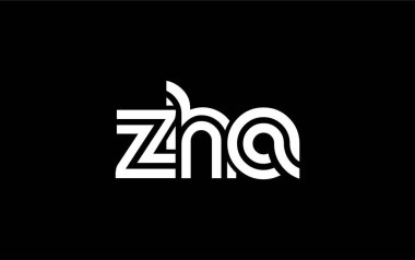 ZHA Yaratıcı Eşsiz Modern Harf Logosu Tasarımı. Benzersiz bir harf dizaynına sahip stilize logo, soyut minimalist estetik ve modern cazibe sunar.