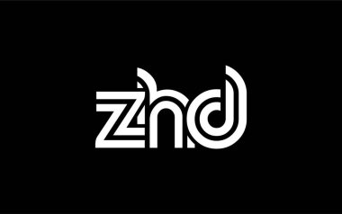 ZHD Yaratıcı Eşsiz Modern Harf Logosu Tasarımı. Benzersiz bir harf dizaynına sahip stilize logo, soyut minimalist estetik ve modern cazibe sunar.