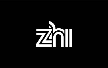 ZHI Yaratıcı Eşsiz Modern Harf Logosu Tasarımı. Benzersiz bir harf dizaynına sahip stilize logo, soyut minimalist estetik ve modern cazibe sunar.