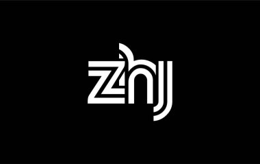 ZHJ Yaratıcı Eşsiz Modern Harf Logosu Tasarımı. Benzersiz bir harf dizaynına sahip stilize logo, soyut minimalist estetik ve modern cazibe sunar.