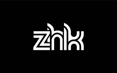 ZHK Yaratıcı Eşsiz Modern Harf Logosu Tasarımı. Benzersiz bir harf dizaynına sahip stilize logo, soyut minimalist estetik ve modern cazibe sunar.