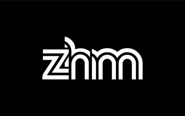 ZHM Yaratıcı Eşsiz Modern Harf Logosu Tasarımı. Benzersiz bir harf dizaynına sahip stilize logo, soyut minimalist estetik ve modern cazibe sunar.
