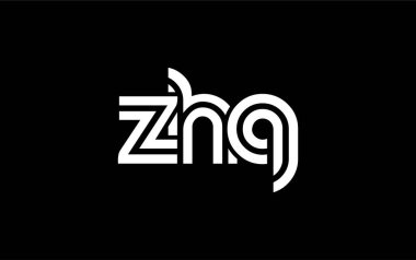 ZHQ Yaratıcı Eşsiz Modern Harf Logosu Tasarımı. Benzersiz bir harf dizaynına sahip stilize logo, soyut minimalist estetik ve modern cazibe sunar.