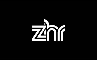 ZHR Yaratıcı Eşsiz Modern Harf Logosu Tasarımı. Benzersiz bir harf dizaynına sahip stilize logo, soyut minimalist estetik ve modern cazibe sunar.