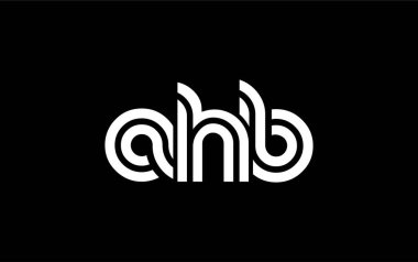 AHB Yaratıcı Eşsiz Modern Harf Logosu Tasarımı. Benzersiz bir harf dizaynına sahip stilize logo, soyut minimalist estetik ve modern cazibe sunar.
