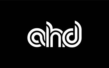 AHD Yaratıcı Eşsiz Modern Harf Logosu Tasarımı. Benzersiz bir harf dizaynına sahip stilize logo, soyut minimalist estetik ve modern cazibe sunar.