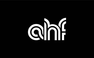 AHF Yaratıcı Eşsiz Modern Harf Logosu Tasarımı. Benzersiz bir harf dizaynına sahip stilize logo, soyut minimalist estetik ve modern cazibe sunar.