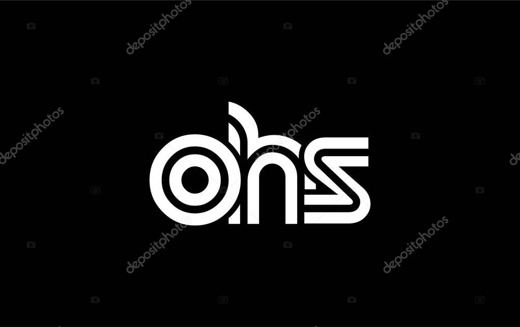 OHS Creative Unique Modern Letter Logo Design. Stylized logo featuring a unique letter design, presenting abstract minimalist aesthetics and modern appeal.