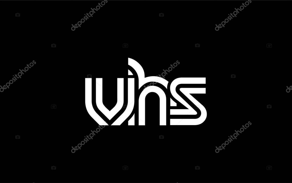VHS Creative Unique Modern Letter Logo Design. Stylized logo featuring a unique letter design, presenting abstract minimalist aesthetics and modern appeal.