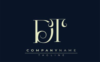 DT soyut logosu. Zarif Tasarlanmış Minimalist Monogram Logosu ve Şık Harfler. Sofistike ve gösterişli minimalist monogram benzersiz harf dizaynı.