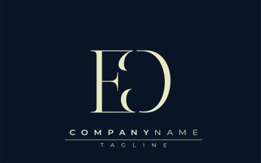 ED soyut logosu. Zarif Tasarlanmış Minimalist Monogram Logosu ve Şık Harfler. Sofistike ve gösterişli minimalist monogram benzersiz harf dizaynı.