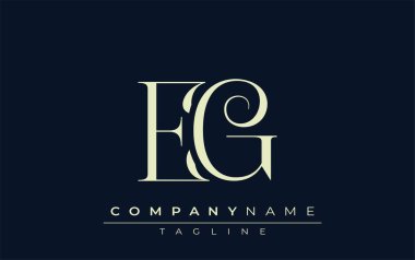 EG soyut logosu. Zarif Tasarlanmış Minimalist Monogram Logosu ve Şık Harfler. Sofistike ve gösterişli minimalist monogram benzersiz harf dizaynı.