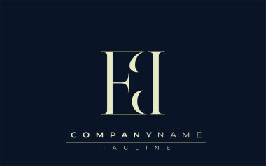 El soyut logosu. Zarif Tasarlanmış Minimalist Monogram Logosu ve Şık Harfler. Sofistike ve gösterişli minimalist monogram benzersiz harf dizaynı.